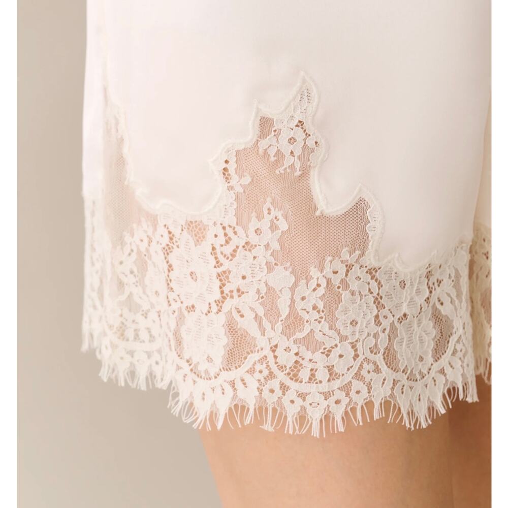 New Sorella Rosa cream ivory silk lace shorts XS $197 - Picture 2 of 6